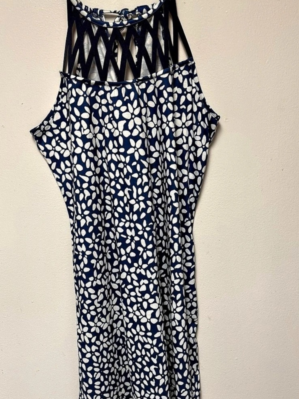Blue & White Printed Maxi Dress